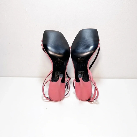 Reiss Bali Leather Strappy Sandal Heel in Coral size 6 - Picture 7 of 8